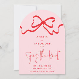 Das Knot Red Bow Foto Save the Date koppeln Einladung