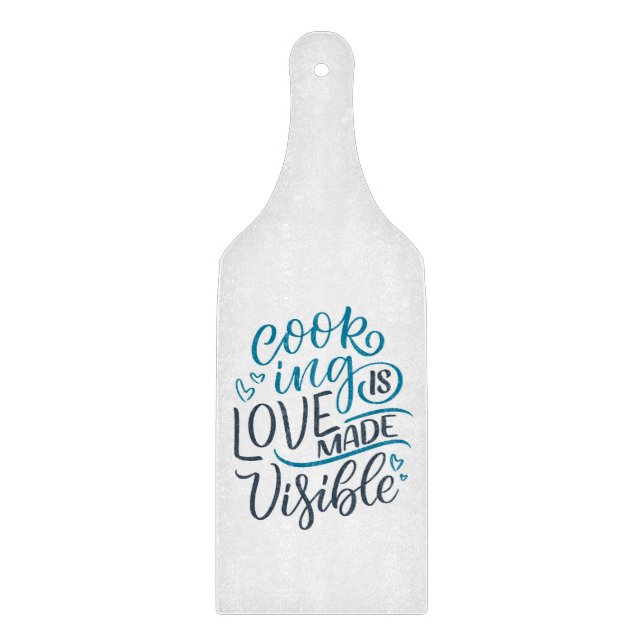 Das Kochen ist eine Liebe, die zu einem sichtbaren Schneidebrett (Vorderseite)