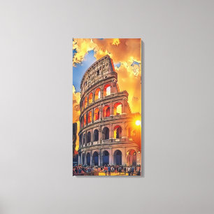 Das Kolosseum Malerei bei Sunset Rome, Italien Leinwanddruck
