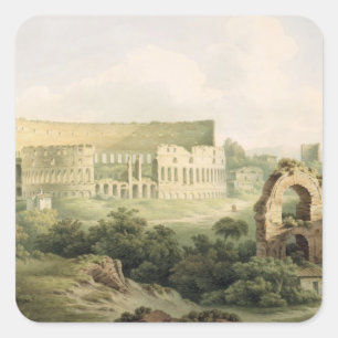 Das Kolosseum, Rom, 1802 (w/c über Grafit auf zwei Quadratischer Aufkleber