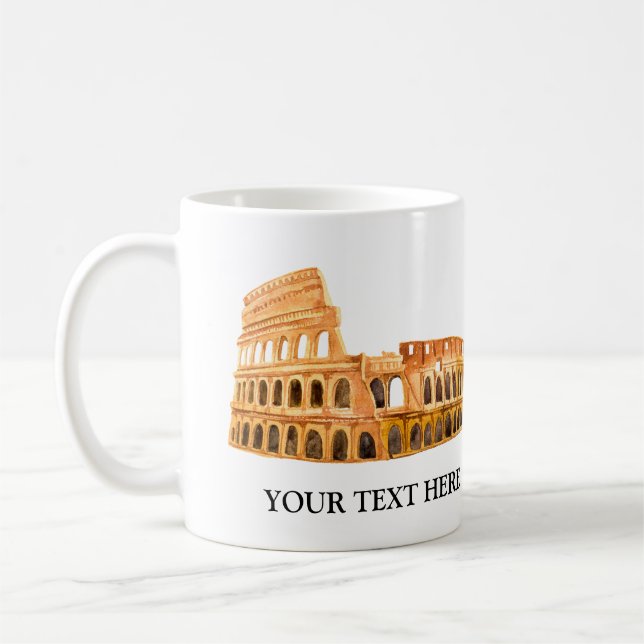 Das Kolosseum Rom, Italien Personalisiertes Design Kaffeetasse (Links)