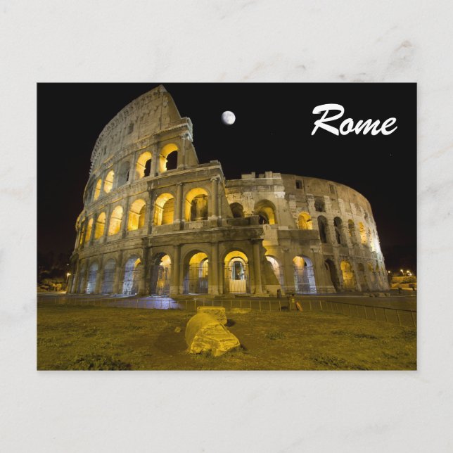 Das Kolosseum um die Nacht Postkarte (Vorderseite)