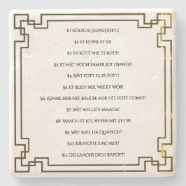 Das Kölsche Grundgesetz – Köln Cologne Jugendstil Steinuntersetzer