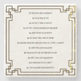 Das Kölsche Grundgesetz – Köln Cologne Jugendstil Steinuntersetzer