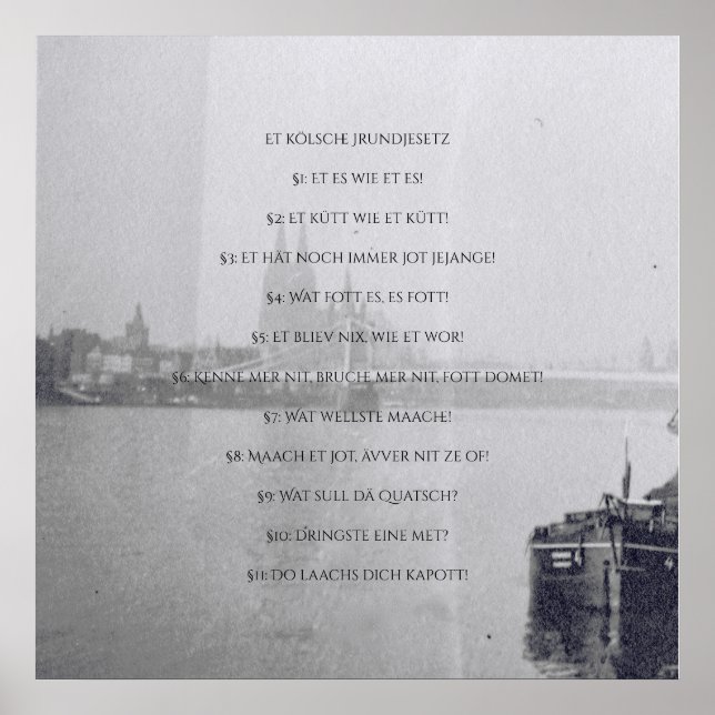 Das Kölsche Grundgesetz - Kölsch - Köln - Köln Poster (Vorne)