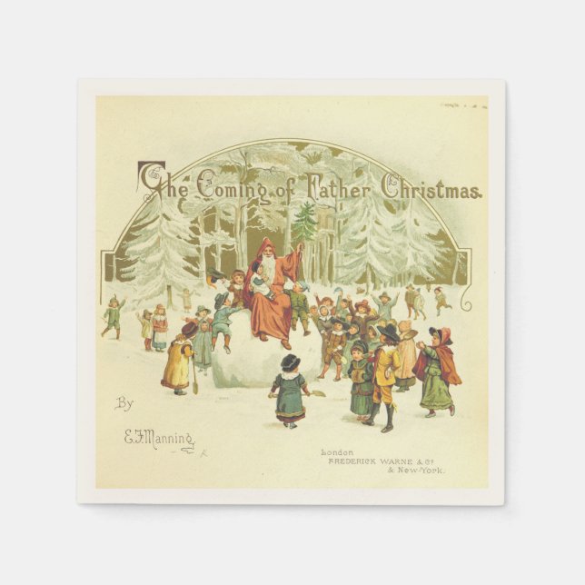 Das Kommen des Vaters zu Weihnachten Serviette (Vorderseite)