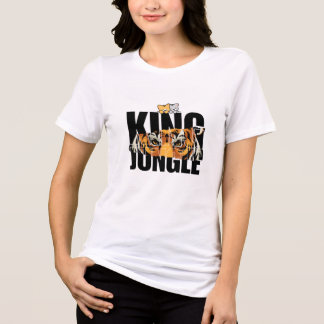 Das König Löwe & Katze Design T-Shirt Tri-Blend Shirt
