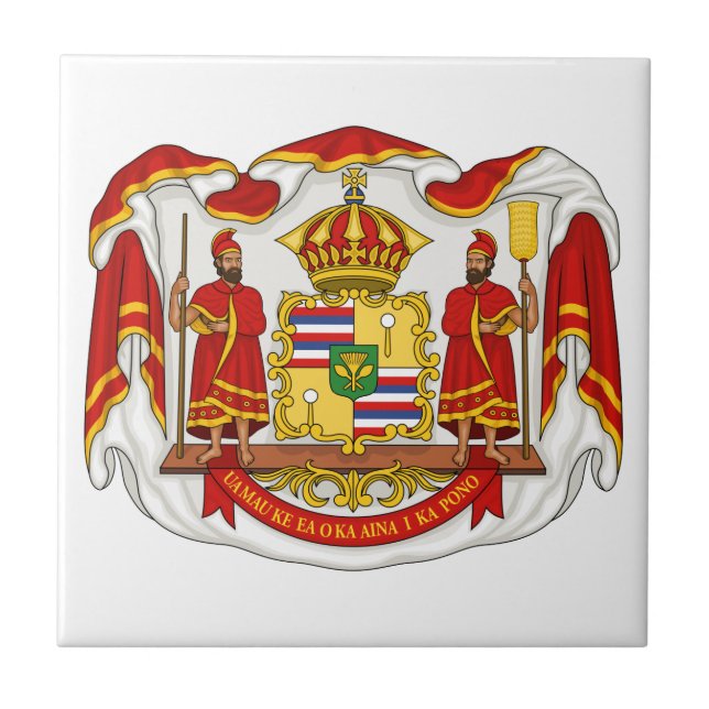 Das königliche Wappen des Königreiches von Hawaii Fliese (Vorderseite)