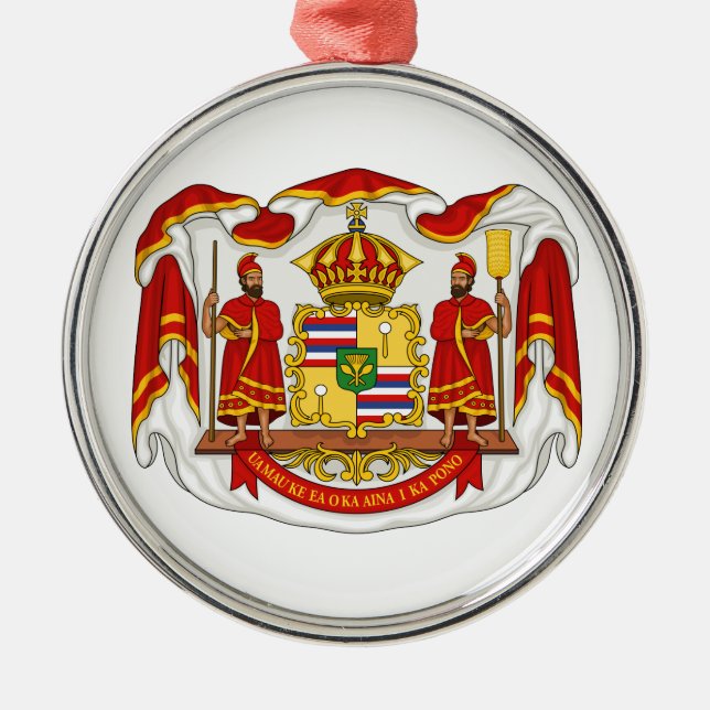 Das königliche Wappen des Königreiches von Hawaii Ornament Aus Metall (Vorne)