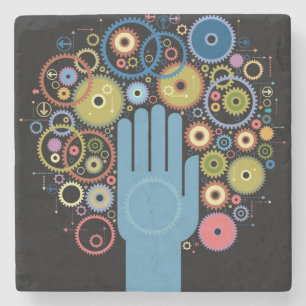 Das Konzept der Bewegung Steinuntersetzer