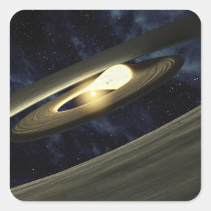 Das Konzept des Künstlers, das einen Klumpen des Quadratischer Aufkleber