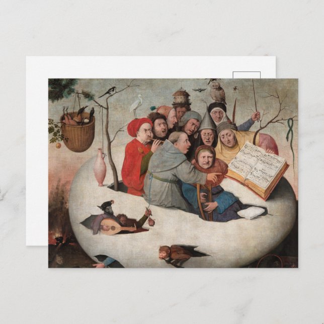 Das Konzert im Ei von Hieronymus Bosch Postkarte (Vorne/Hinten)