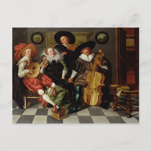 Das Konzert (Öl auf Tafel) Postkarte (Vorderseite)
