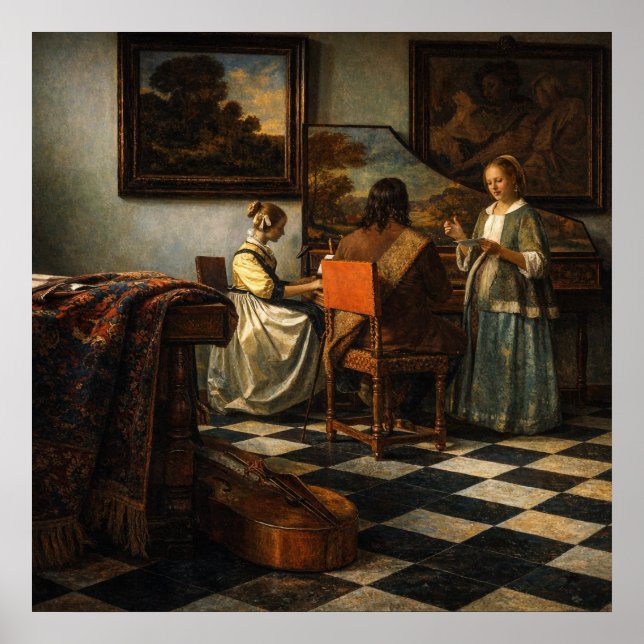 Das Konzert von Johannes Vermeer Poster (Vorne)