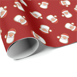 Das Kopfmuster des Weihnachtsmanns Geschenkpapier
