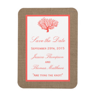 Das Korallenriff auf der Burlap Boho Beach Wedding Magnet