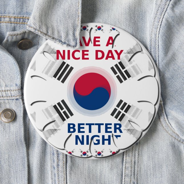 Das koreanische Design der Flaggenkunst "Habe eine Button (Beispiel)