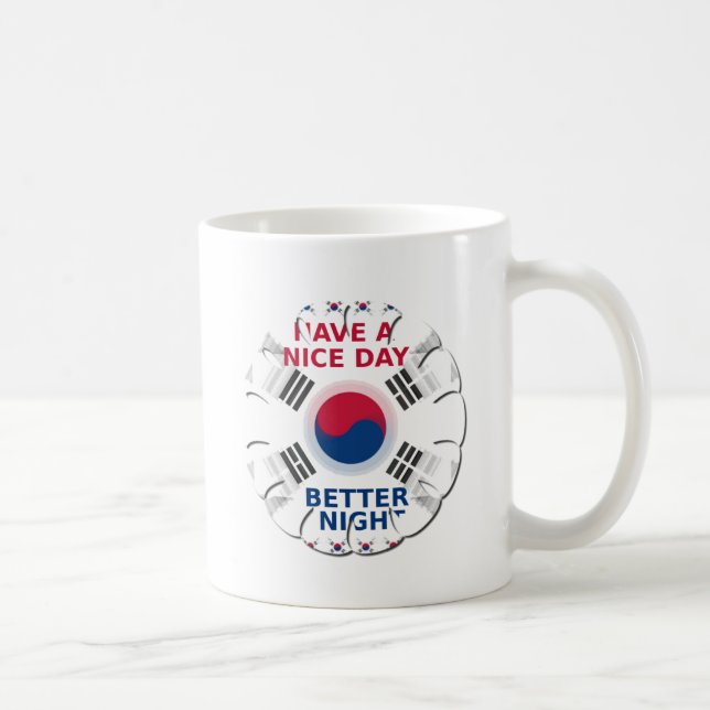 Das koreanische Design der Flaggenkunst "Habe eine Tasse (Rechts)