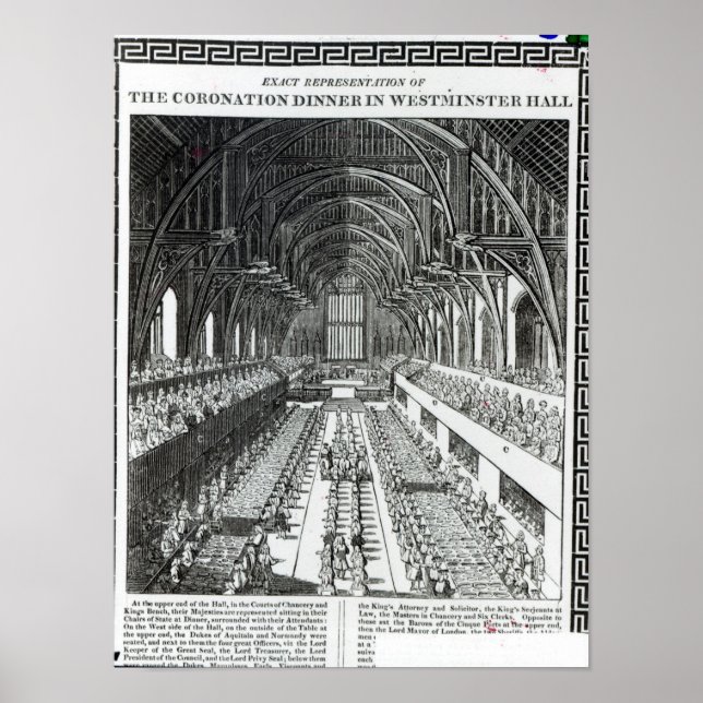 Das Koronationsbankett in der Halle von Westminste Poster (Vorne)
