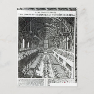 Das Koronationsbankett in der Halle von Westminste Postkarte