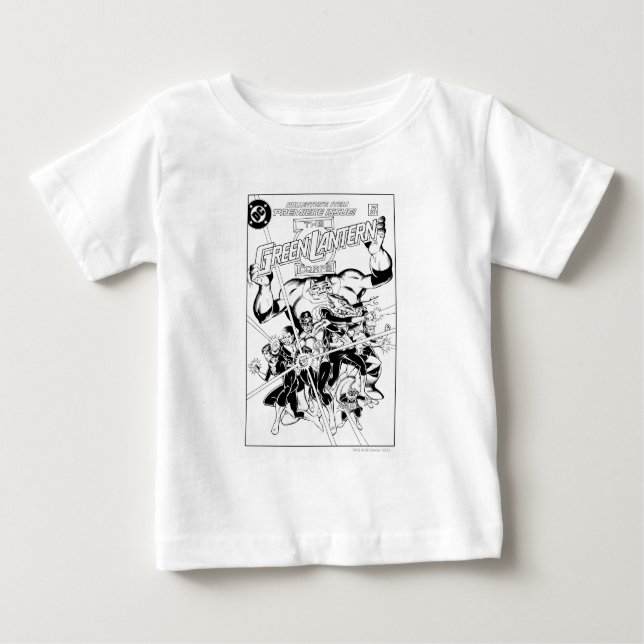 Das Korps der grünen Laterne, schwarz und weiß Baby T-shirt (Vorderseite)