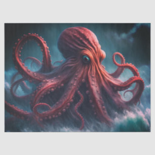 Das Kraken-Octopus-Meeresmonster-Dekoupage Seidenpapier