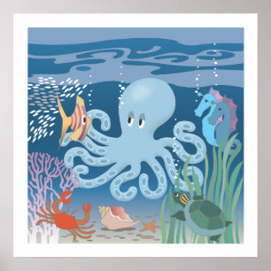 Das Kraken-Plakat 20x20 Poster