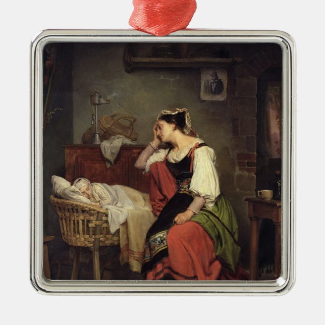 Das kranke Kind Silbernes Ornament (Vorne)