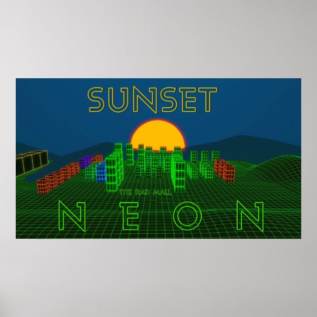 Das Krasse Mall-Poster "SUNSET NEON" (30" x 16,88" Poster (Vorne)