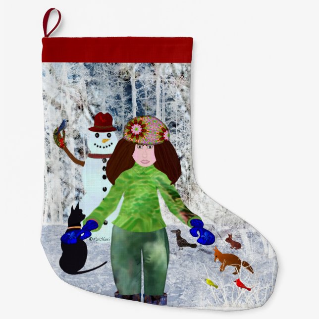 Das kreative Design von Chrismtas Snowman LeeMarie Großer Weihnachtsstrumpf (Vorderseite)