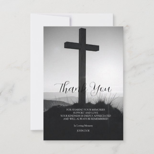 Das Kreuz auf einem Hügel Dankeskarte (Vorderseite)