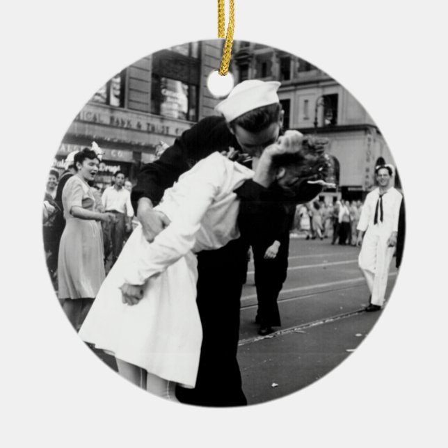 Das Kriegs-Auf Wiedersehen Quadrat manchmal küssen Keramikornament (Vorne)