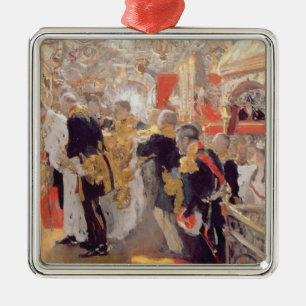 Das Krönen des Kaisers Nicholas II Silbernes Ornament