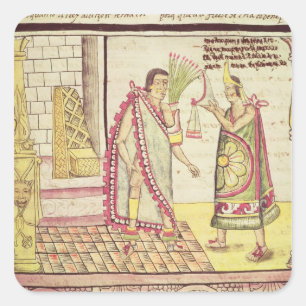 Das Krönen von Montezuma II Quadratischer Aufkleber
