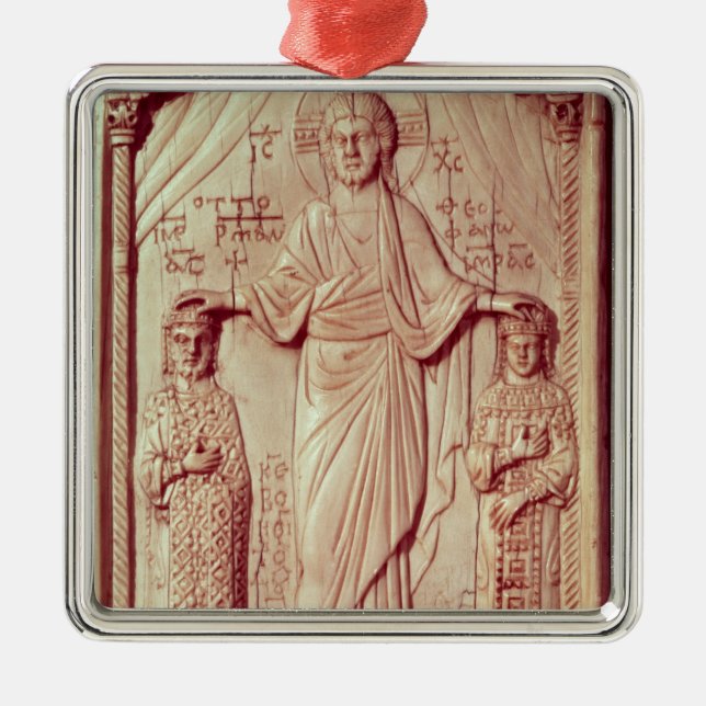 Das Krönen von Otto II und Theophrano Silbernes Ornament (Vorne)