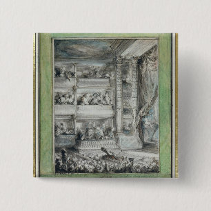 Das Krönen von Voltaire am Theater Francais Button