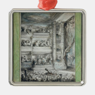 Das Krönen von Voltaire am Theater Francais Silbernes Ornament