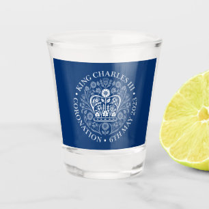 Das KrönungsEmblem des Königs Charles 2023 Schnapsglas