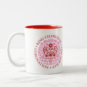 Das KrönungsEmblem des Königs Charles 2023 Zweifarbige Tasse
