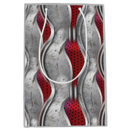 Das kühne Metallic 3D Red Gray Texture Look Mittlere Geschenktüte