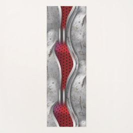 Das kühne Metallic 3D Red Gray Texture Look Yogamatte