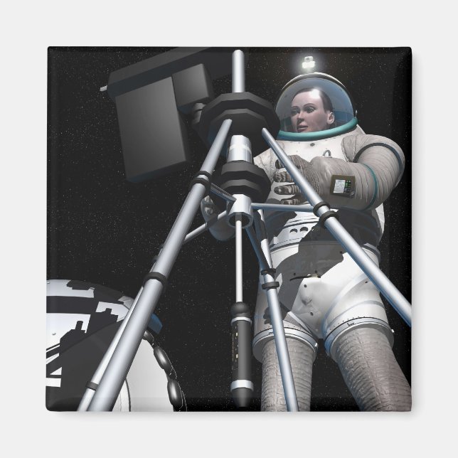 Das künstlerische Konzept der künftigen Weltraumfo Magnet (Vorne)