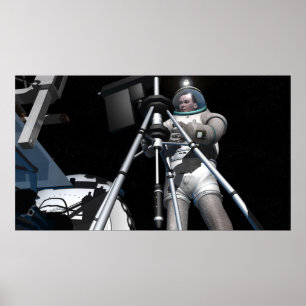 Das künstlerische Konzept der künftigen Weltraumfo Poster