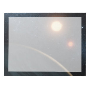 Das künstlerische Konzept illustriert Kepler-16b. Notizblock