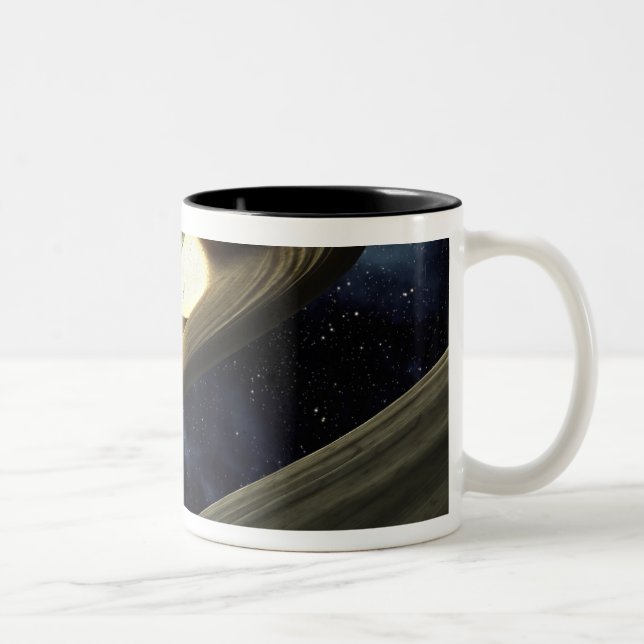 Das künstlerische Konzept zeigt einen Klumpen Mate Zweifarbige Tasse (Rechts)