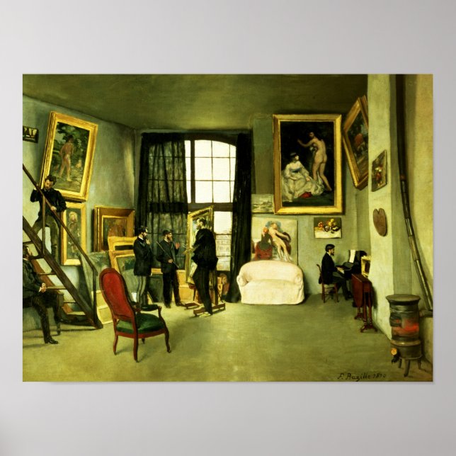 Das Künstlerstudio, 1870 Poster (Vorne)