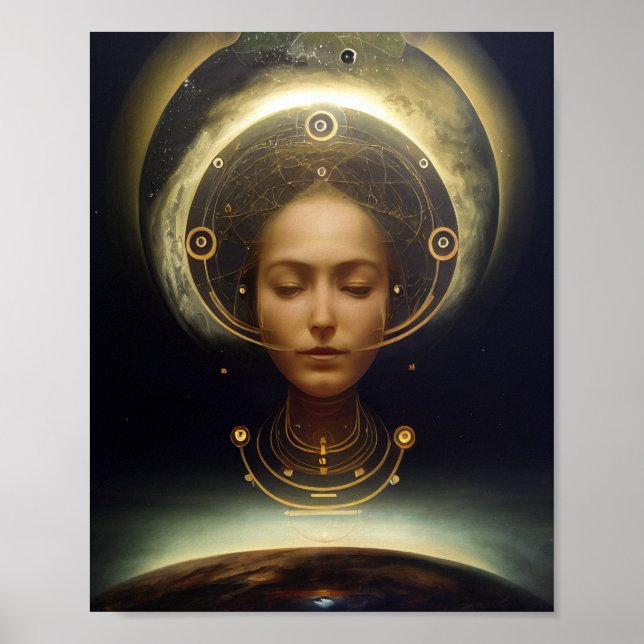 Das Kunstposter der surrealen Science Fiction des  Poster (Vorne)