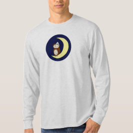 Das L/S der Männer helles Aschen-Nachteulent-stück T-Shirt