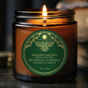 Das Label "Green Editable Witchy Tarot Honeybee Ca Runder Aufkleber