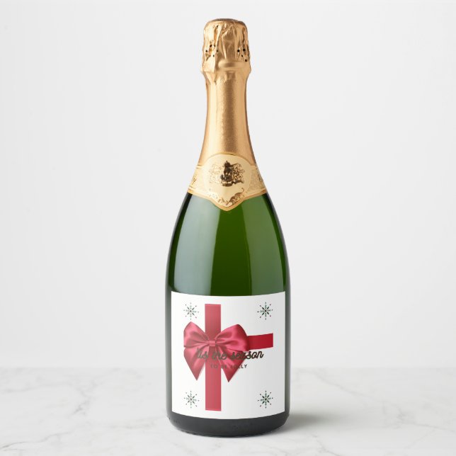 Das Label "Red Sparkling Wine" der Jahreszeit (Vorderseite)